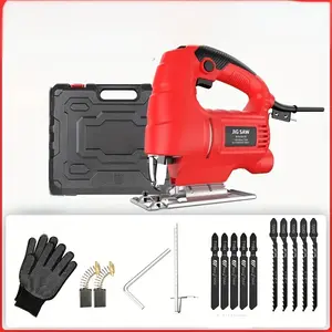 Jigsaw, 800W Corded Electric Jig Saw Tool Kit with 6 Variable Speeds, 10 Blades, Edge Guide,Jigsaw Tool Corded Electric Power Cutter for Wood, Metal and Plastic Cutting