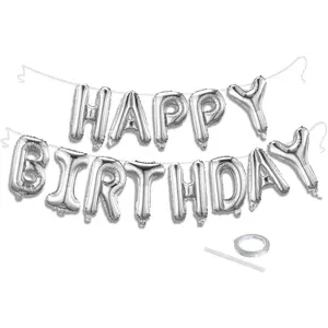 Happy Birthday Balloon Banner Set - 16 Inch Foil Letters Balloons, Reusable Birthday Decorations and Party Supplies, Suitable for Men and Women's Birthday Decorations Party Backdrop