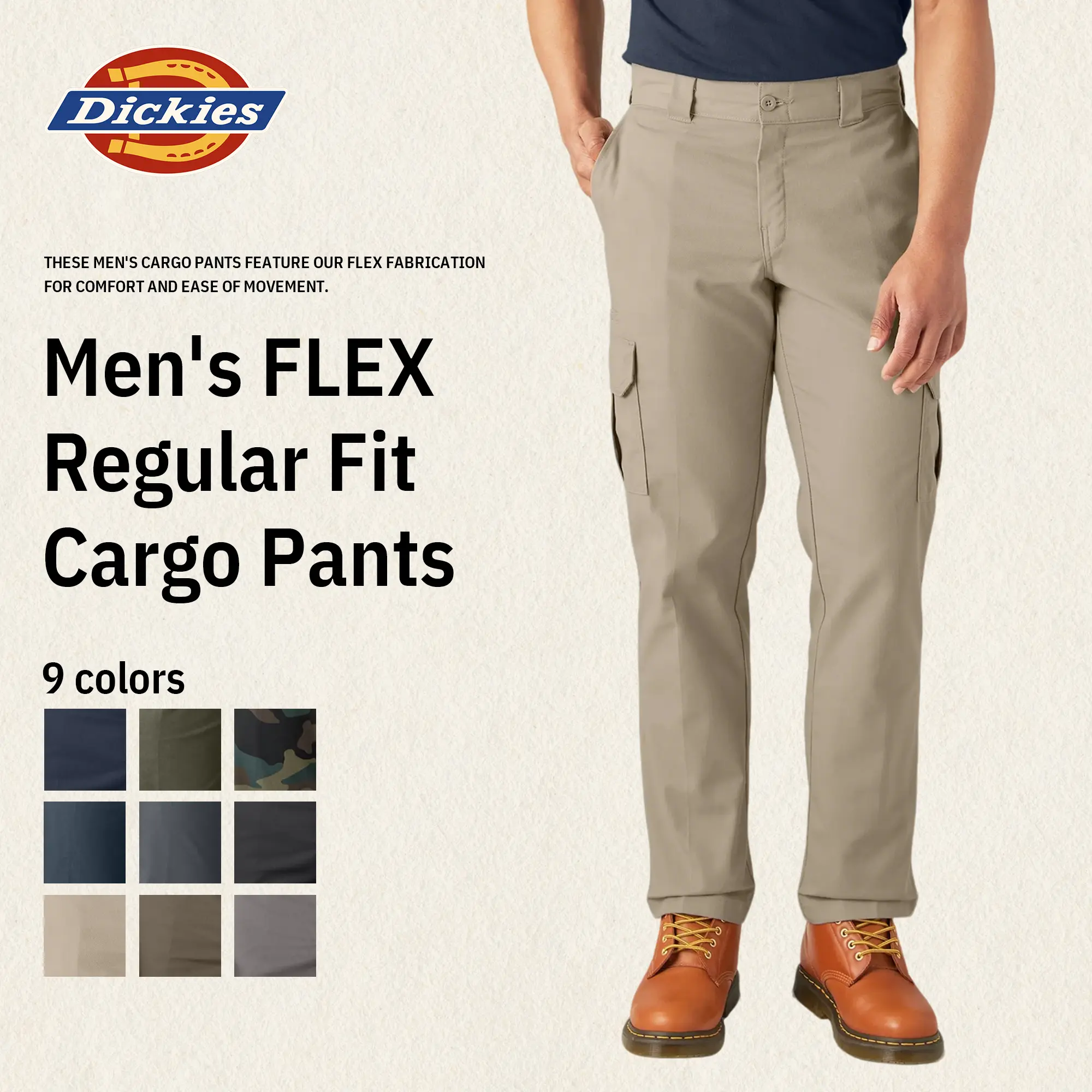 Dickies Men's FLEX Regular Fit Cargo Pants, Comfortable & Flexible, Straight Leg Versatile, Expandable Cargo Pockets Dickies Men's FLEX Regular Fit Cargo Pants, Comfortable & Flexible, Straight Leg Versatile, Expandable Cargo Pockets