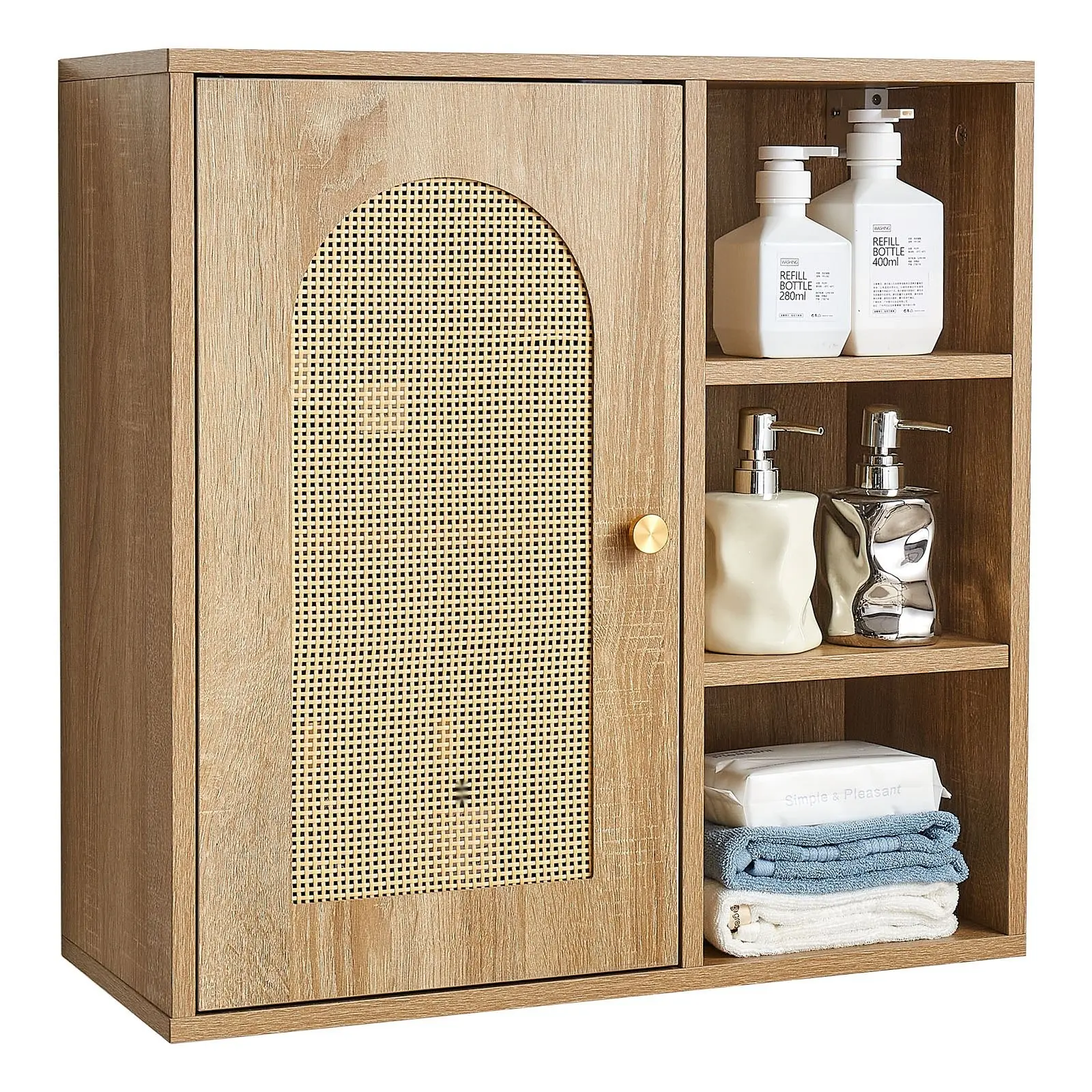 Bathroom Wall Cabinet Over Toilet Storage And Medicine Cabinet With Door And Shelves, Wall Mounted Space Saving Organizer For Small Bathrooms, Adjustable Shelves, Concealed Hinges, Rust Resistant Finish, Easy Install