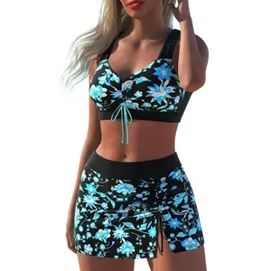 Fashion boutique three-piece swimsuit outdoor