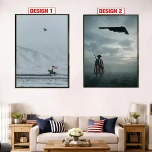 American Flag Cowboy On Horse Wall Art., Freedom B2 Poster, Vintage Patriotic Western Print, Home Decor Made In USA