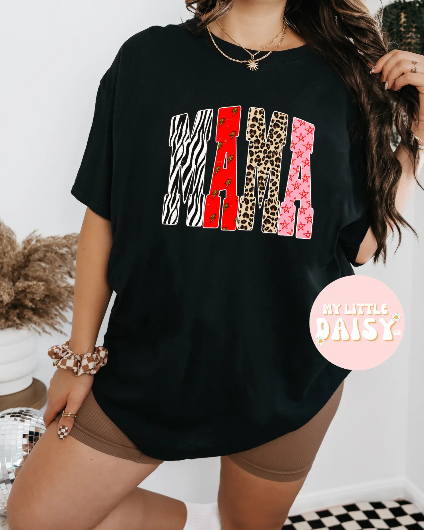 comfort colors colored zebra and leopard print mama graphic tee
