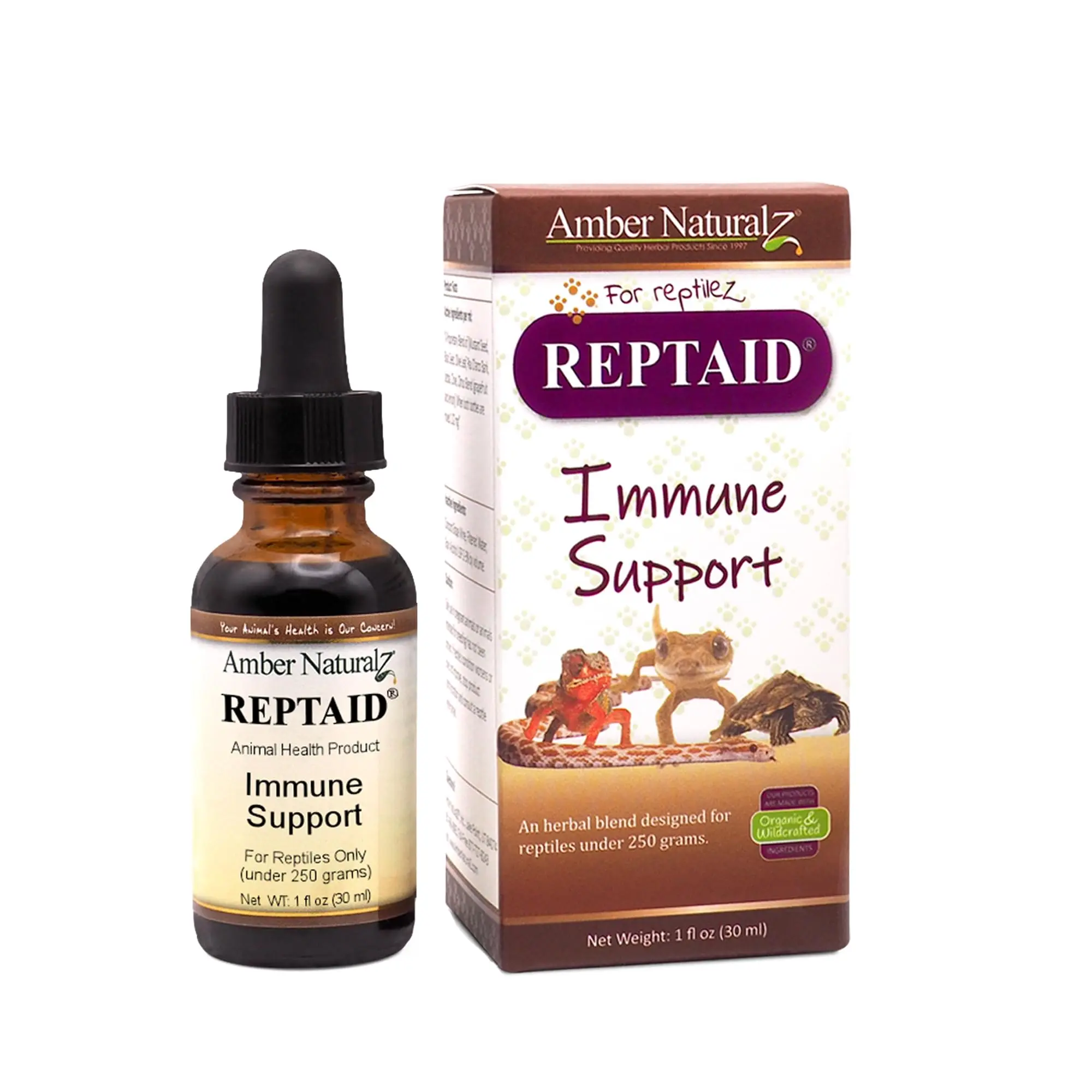 AMBER NATURALZ Reptaid Herbal Blend Supplement for Reptiles, Immune Boost Pet Health Supply
