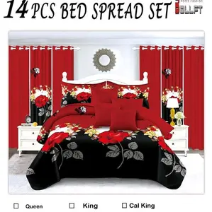 Bollft 14 PCS Bed Spread Set - Comforter, King size, Soft & Cozy Bedding