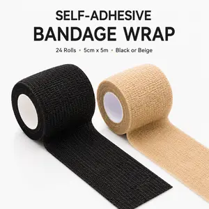 24 Rolls Elastic Self Adhesive Bandage & Bandage Wrap – Support for Gym, Kids, Athletes & Pets, Perfect for Wrist, Elbow, Knee & Finger vet cohesive