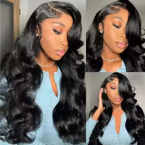 13x6 Lace Front Wigs Human Hair Pre Plucked Body Wave Transparent Lace Frontal Wig with Baby Hair For Women outdoorfun
