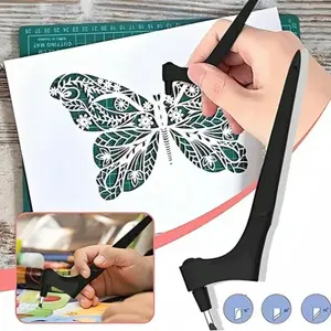 Paper Craft Cutting Tool, 360 Degree Rotatable Paper Cutter with 3 Replacement Blades & Cutting Mat, DlY Craft Supplies for Home School Office