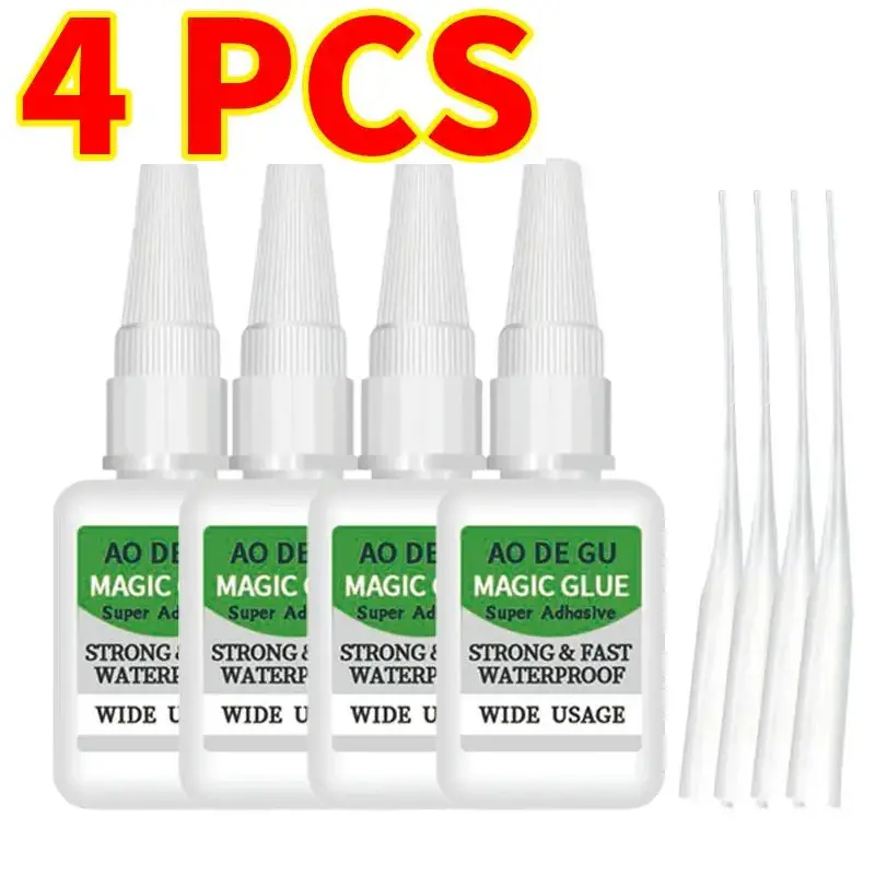 4PCS Heavy-Duty Oil-Based Super Glue Gel - No Whitening, Shockproof, Instant Bonding, Strong Adhesion, Fast Dry, Water Resistant, Universal Repair Tool for Home Repairs (Metal/Plastic, Wood, Ceramics, Leather, Glass)