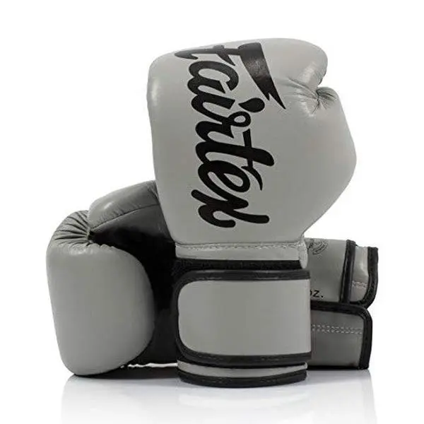 Fairtex BGV14 Unisex Microfiber Boxing Gloves - Grey Athletic Gloves with High Protection for Muay Thai & Training, Multi-size, Athletic Sports Gloves