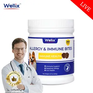 【Live Big Deal】Wellix 260-Count Dog Allergy Relief Chews - Dog Allergy and Itching Skin Relief & Immune Support for Itchy Skin and Itchy Ears, 100% Natural Ingredients