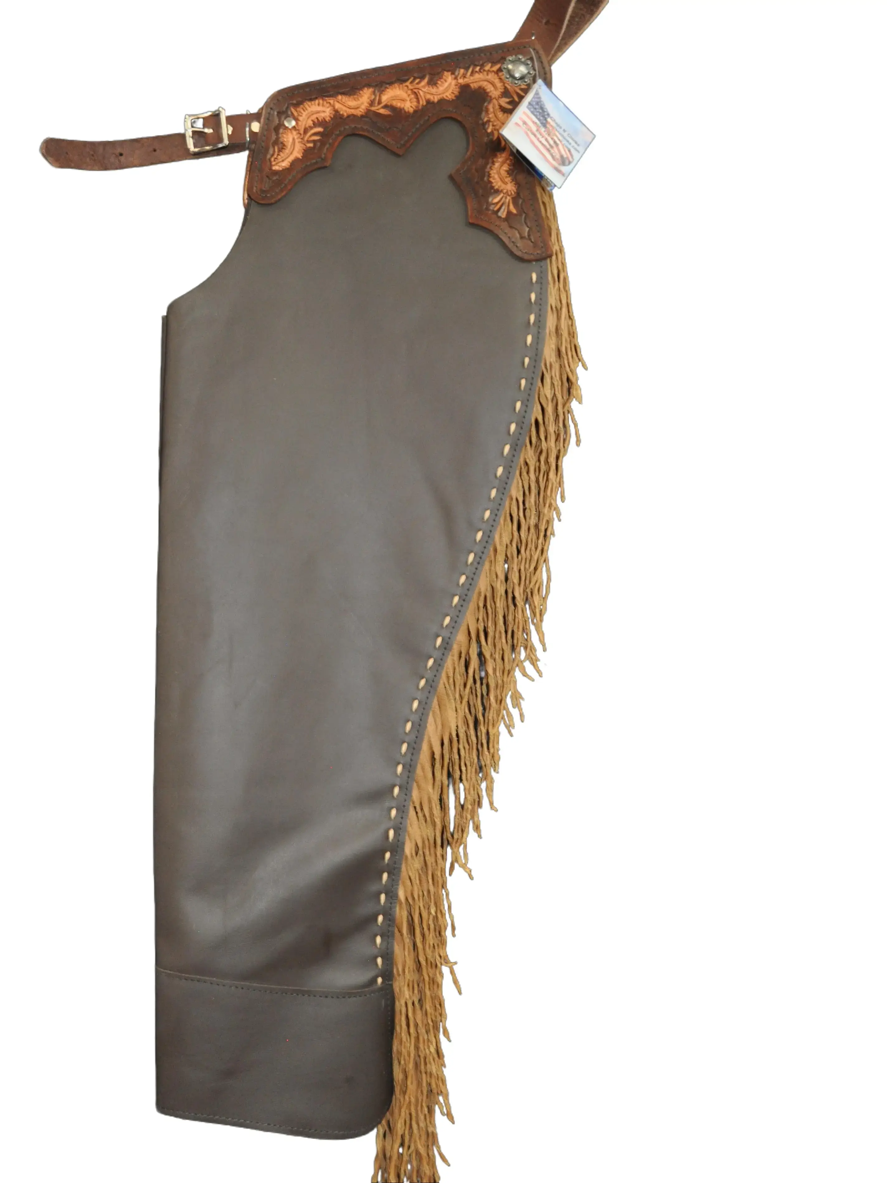 R Bar K/Custom Made Leather Chaps/Leather Show Chaps/ Brown Leather Chaps