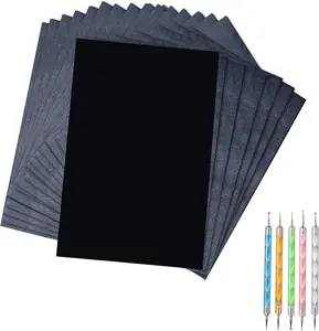 50 Sheets Carbon Paper Black Graphite Paper Transfer Tracing Paper & 5 Pieces