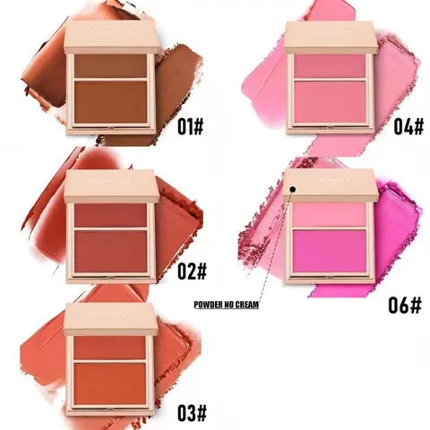 PHOFAY Cream-Powder Matte Blush Duo, Beauty Cosmetics Cheek Makeup Duo, Buildable Long-Lasting Colored Pigment, Vibrant Matte Finish, Lightweight Natural Look Everyday Makeup Products for All Skin Types