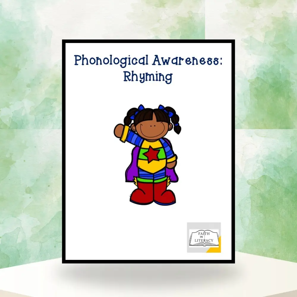 Phonological Awareness Rhyming Activities Set - 10 Posters, 28+-Page Workbook, Classroom Supplies Charts, Interactive Learning Materials for Early Elementary Parents, Builds Rhyming & Word Recognition Skills