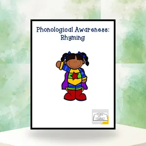 Phonological Awareness Rhyming Activities Set - 10 Posters, Workbook, Classroom Supplies Charts, Interactive Learning Materials for Classroom Use