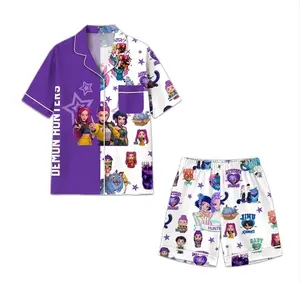 KPDH Kpop HuntrxKid & Aldult Pajamas Set, Demon Hunter Tee, Kpop Movie Merch for Fans