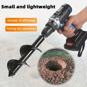 32-Inch Heavy-Duty Solid Steel Garden Auger Drill Bit 2-Pack, 7 Blades, Hex Shaft, Reverse Pull, Power/Manual Use for Bulb Bedding, Soil Mixing, Outdoor Garden Accessories (Tools & Hardware Power Tool Accessory)