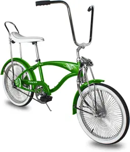 Tracer Retro Beach Cruiser for Adults,20 Inch Wheels,1.75 Tire, City Bike, Lowrider Springer Fork Retro Banana Seat,High Rise Handlebar - Multi Color