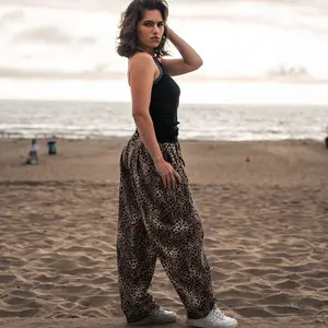 Cheetah Loose Fit Baggy Workout Gym Sweat Pants With Two Front Pockets For Men And Women