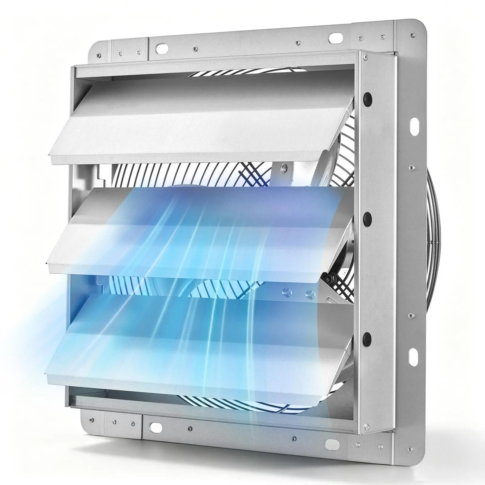 【SummerFinds】VEVOR 12 Inch Shutter Exhaust Fan Wall Mounted 1347 CFM Automatic Louvers, Sturdy Steel Housing, Low Noise, AC Motor, Ventilation and Cooling for Attic, Garage, Barn, Greenhouse, Workshop, Silver