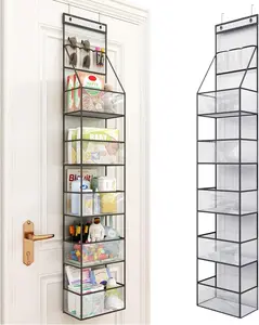 6-Shelf Over Door Hanging Pantry Organizer Hanging Storage with Clear Plastic Pockets Behind The Door Storage Organizer Racks Installation