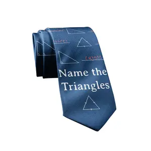 Name The Triangles Necktie Funny Neckties for Men Nerdy Science Teacher Tie Novelty Mens Ties Funny Ties