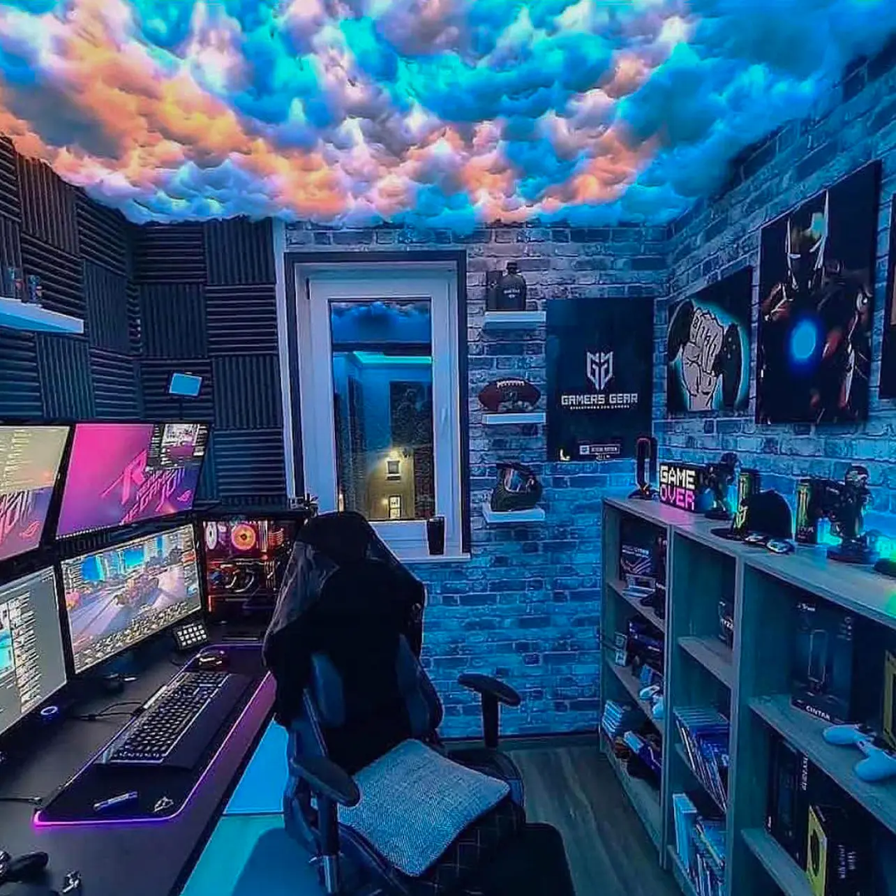 2026 New DIY 3D Cloud Look Thundercloud Cotton LED Night Light - Aluminum Frame, Colorful Lightning Mood Decorative Lights, RGB Atmosphere Fixture, Men's Room Gaming Room Indoor Recreation Accessory