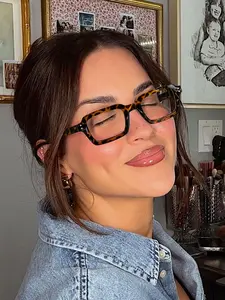 Women's Square Frame Reading Glasses, Square Frame Eyeglasses, Vintage Tortoiseshell Lightweight Frames, Ideal for Daily Use, Work Commuting