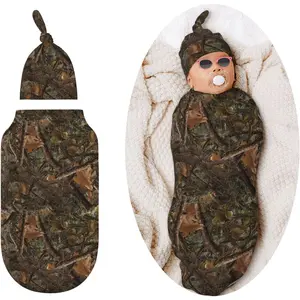 F-NG03  Camo Swaddle Blankets Newborn Receiving Blanket Baby Swaddle Wrap Soft Sleeping Sack for Baby Girls Boys