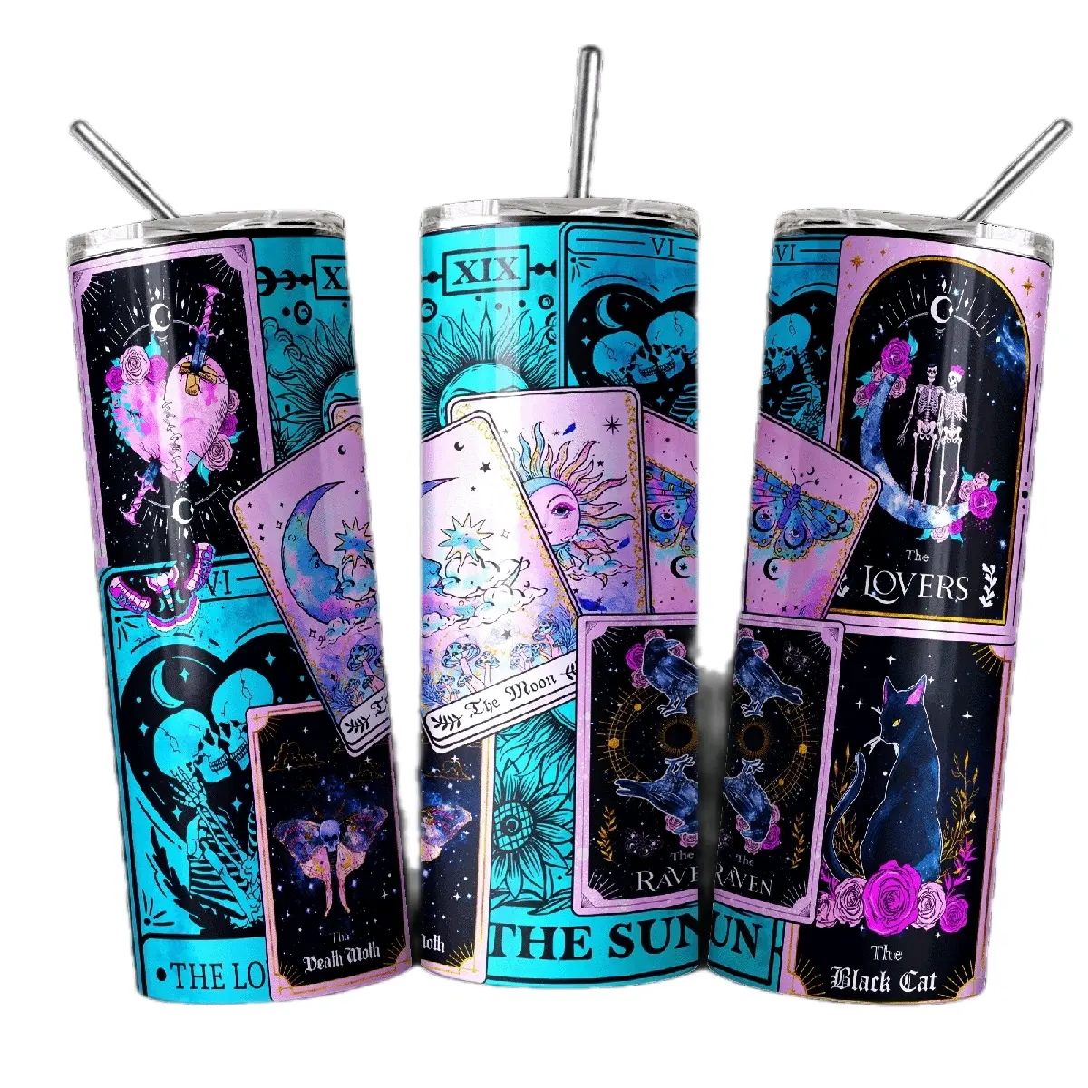 Tarot Card Tumbler, Sublimation Gift, Witchy, Spiritual 20 oz Stainless Steel Tumbler/Cup