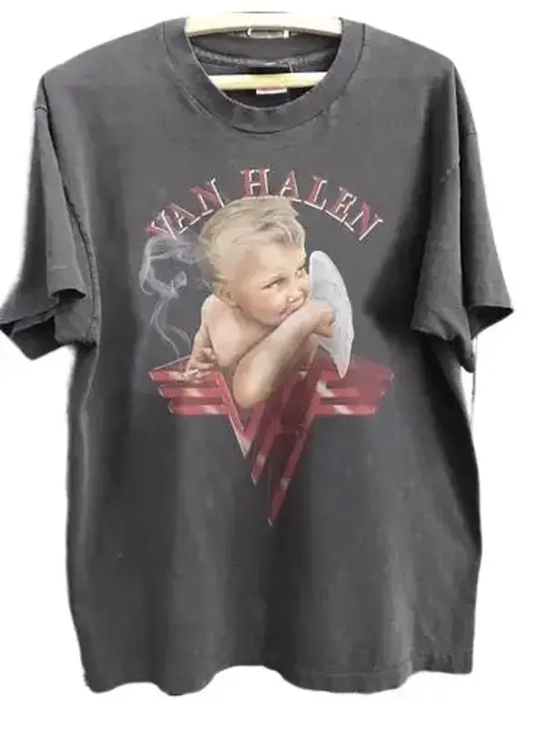 Van Halen 1984 Classic Rock Album Graphic T-Shirt Charcoal S-5XL