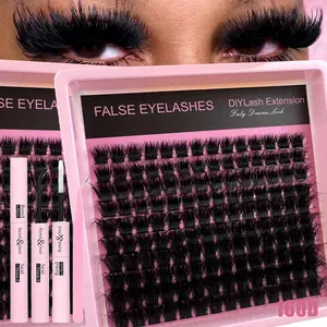 200pcs/160pcs/140pcs Synthetic Mink Eyelashes, D Curl Voluminous DIY Cluster Lashes, 10 Rows 6D Curled Extensions, 8-16mm Mixed Lengths, Volumized False Eyelashes, Eyelash Extensions Set