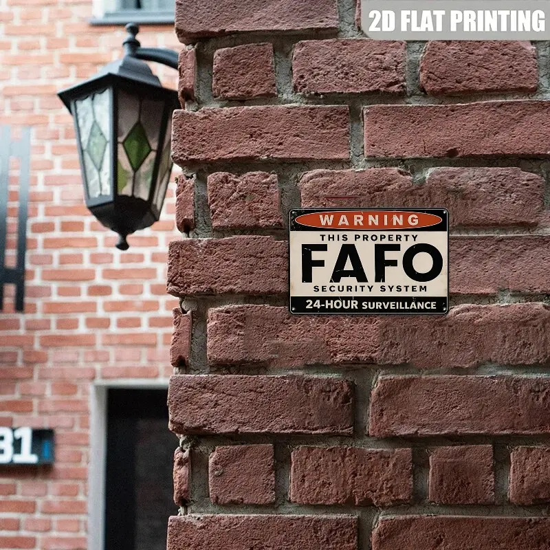 8X12 Inch FAFO Security System Warning Tin Sign | Rustic Vintage Iron ...