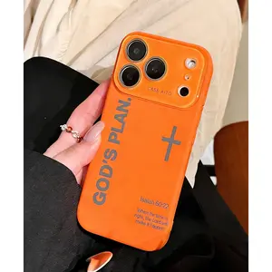 Regarding God's Plan Dopamine Ins Style Solid Color Phone Case with Ultra Skin friendly Touch, All Inclusive Lens Phone Case Suitable for Apple 17 16 15 14 13 12