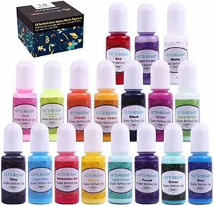 18 Colors Epoxy Pigment, Opaque Liquid Resin Colorant Each 0.35oz,Odorless Epoxy Resin Dye Solid Color Liquid Dye for Resin Jewelry DIY Crafts Art Making-LET’S Resin