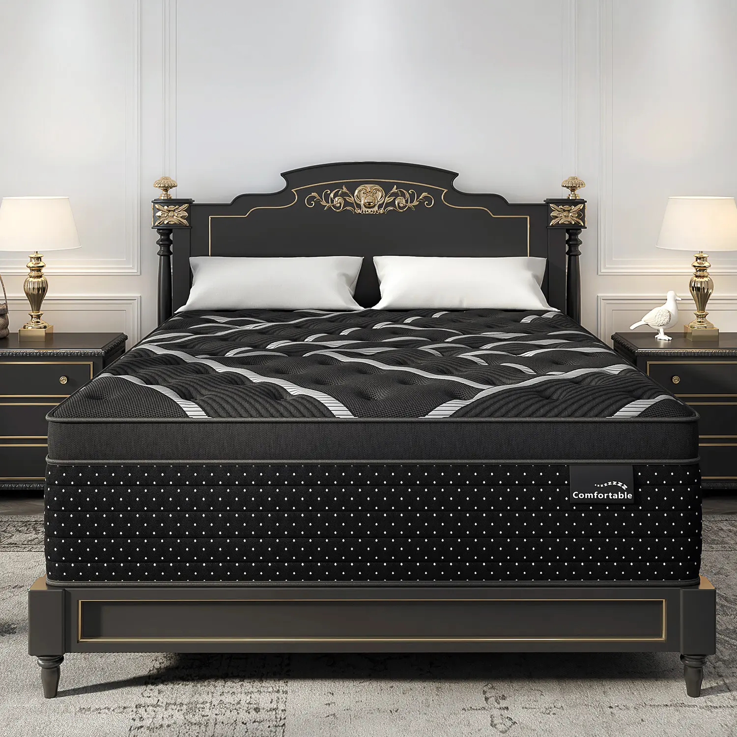 12/14 Inch Twin Full  Queen  King Mattress Memory Foam And Spring Hybrid Mattress Medium Firmness, Lumbar Support, For Home Rooms Hotels, Boxed Halloween ChristmasGift Furniture Ergonomic mattress Interior Modern