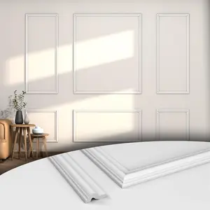 6 Sets Pre-Cut Wall Molding kit,Ready to Assemble Accent Molding Wainscoting Panels for Interior Walls Home Decor(6 Frames,Style2)