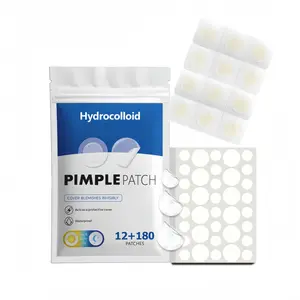 12+180pcs Hydrocolloid Acne Patches – Invisible Blemish Cover Stickers, Gentle Skin-Friendly Spot Care, Blemish Relief Care, Breathable Daily Facial Protection, Day & Night Makeup Compatible