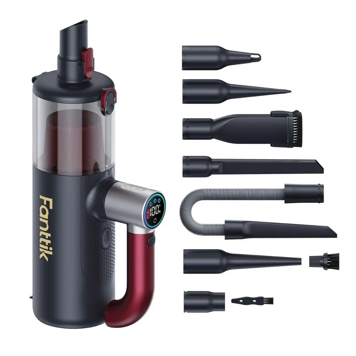 Fanttik Cruise V11 APEX Cordless Handheld Vacuum Cleaner (Dust Suction Machine) - 4-in-1, 145W Brushless Motor, 180° Rotatable Handle, LED Touch Screen, 3 Suction Modes, Rechargeable, Car Accessories, Car Detailing Products, Apartment Stuff summerwins
