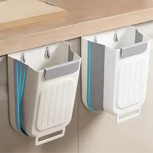 Minimal Bits Foldable Hanging Kitchen Trash Can Home Trash Can for Cabinet Door Collapsible Garbage Bin for RV Bathroom Car Space Saving Waste Bin