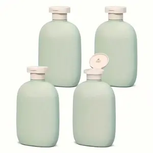 Reusable Plastic Squeeze Bottle, Ideal for Shampoo Conditioner Lotion, Square Design Compact Portable, Essential for Home Bathroom Travel