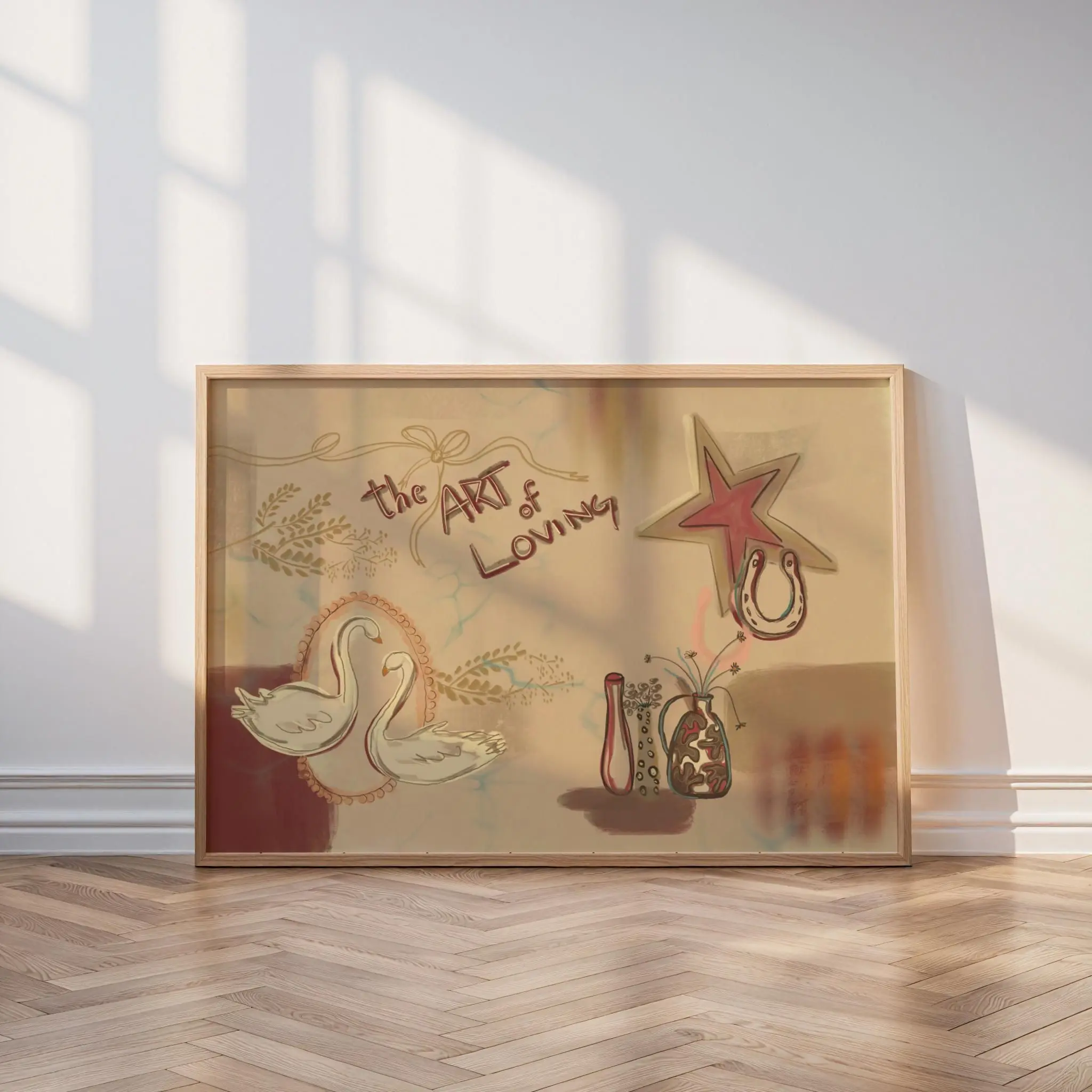 [SALE UP TO 40%] [Unframed] Vintage Collage Poster-Warm Tones Neutral Wall Decor Art Print