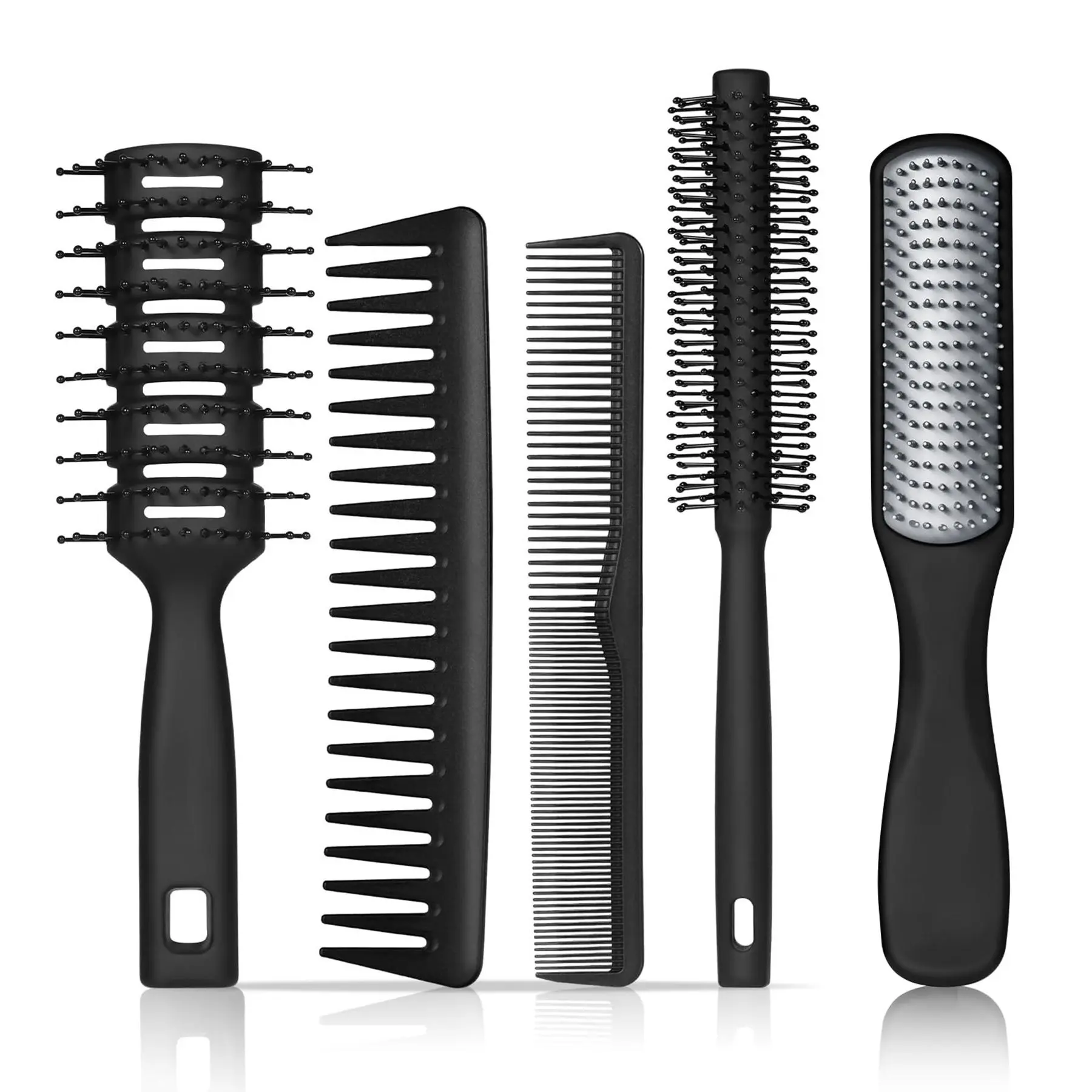 Hair Brush for Men, 5PCS Men Hair Brush & Styling Comb Set, Professional Barber Tools for All Hair Types, Perfect for Styling, Grooming, and Detangling