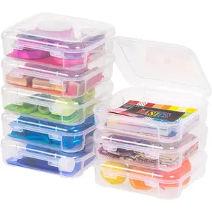 Fits 6" x 6" Photos, 8 Pack Scrapbook Paper Storage Cases, Cheer bow box, for Organizing Art and Crafting Supplies, Stationery, Small Items, Washi Tape, Nail Polish, Rounded Corner, Clear