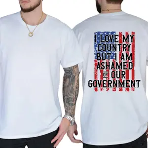 I Love My Country But I Am Ashamed Of Our Government T-Shirt, Unisex Graphic Tees, Casual Menswear, Comfy Cotton, Funny Shirts