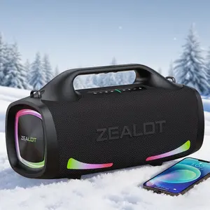 ZEALOT Outdoor Pool Bluetooth Speaker, 100W IPX7 Waterproof, 24000mAh Playtime, RGB Lights, PD Charger & EQ for Party Nights
