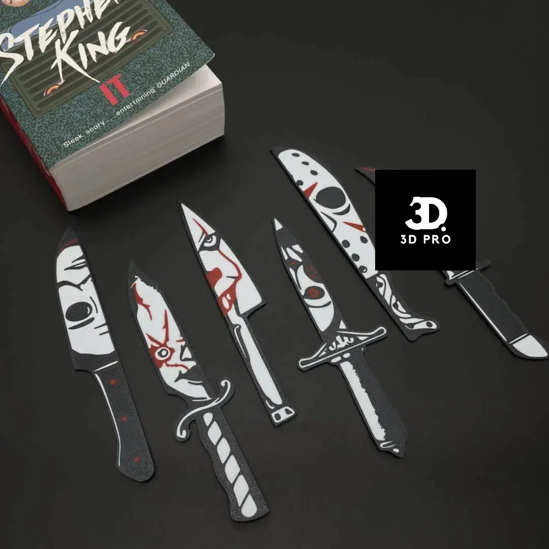 Halloween Horror Knife Bookmarks-3D Printed Design for Horror Fans-Perfect Gift for Fans of Horror Movies