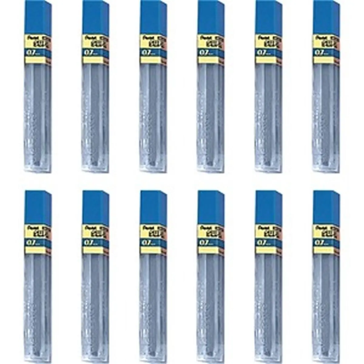 Pentel PEN502HBX Super Hi-Polymer Lead Refills for Mechanical Pencils, 0.7 mm Medium Tip, 2H Hardness, Extra-Strong, Less Smudging, Patented Process, Crisp Writing, Pack of 12, for Refillable Writing Tools