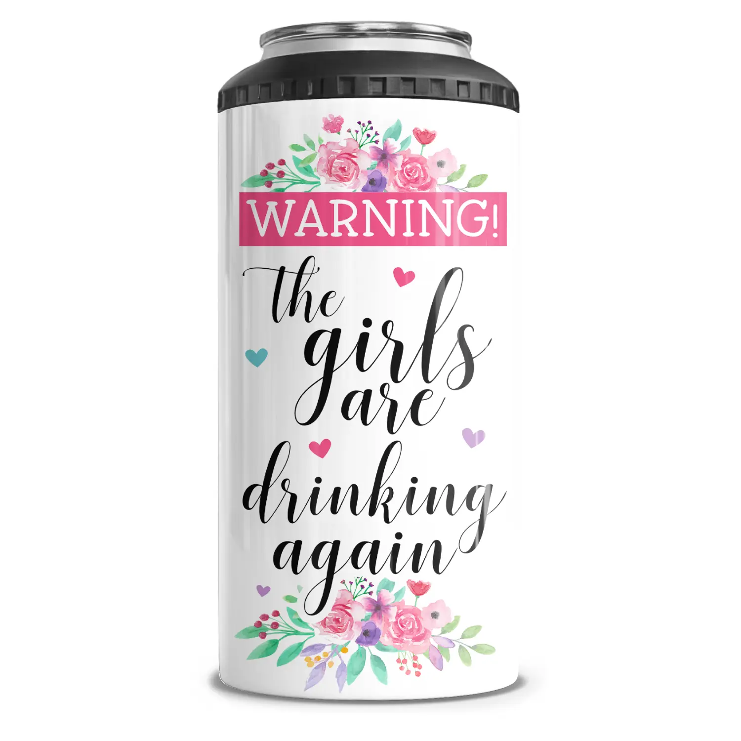 Warning The Girls Are Drinking AGain 4-in-1 Can Cooler Tumbler Combo
